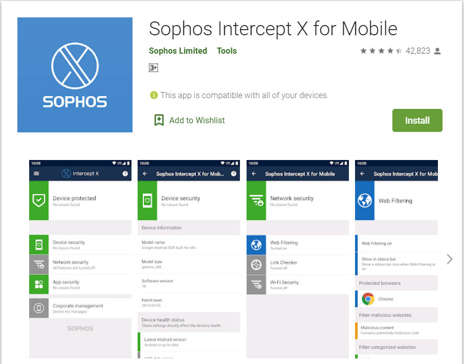 Sophos Intercept X |  Beste apps voor het verwijderen van adware