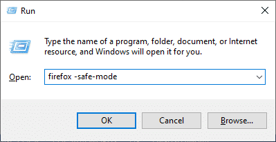 Dialoogvenster Uitvoeren.  Fix Firefox SSL_ERROR_NO_CYPHER_OVERLAP in Windows 10