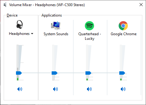 Windows10のボリュームミキサー