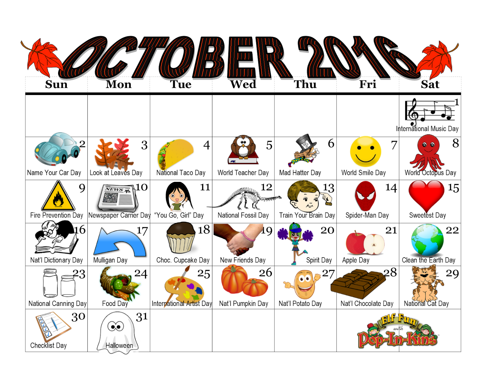 Heather Plotzke A little October calendar fun