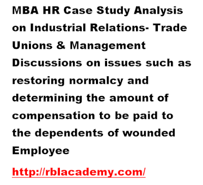 Q1. What made employee union respond positively towards solving the crisis? Employee union does not want employees and employers suffer due to shut down of factory that can harm both employers and employees. Employee Union responds positively towards solving crisis because they do not want to create nuisance on the death of a worker. Rather, they focused on resolving the issues created in the factory. It is a sound example of participative management of Industrial psychology in which during such a crisis the company and the union both showed great sense of oneness. They both come together for solving the problem and thus ensured that the employees and the employers both don’t suffer the consequences of the factory being shut for non-production by the workers. Involvement of the employees or the representative of employees (Union) is an element or participative management. Representative participation allows workers to be represented by a small group who actually participate. Employees' interests become as important as those interests of management and stockholders. Employee union wanted welfare of both the parties, thus acted positively and blew over the crisis of the factory with active support of employers and workers. Q2. Apply the following concept to the case and write a note on each: (a) Attitudes (b) Values (c) Job satisfaction (d) Organizational commitment A. Attitude Attitude is described as a tendency to react positively or negatively to a person or situations. Thus the two main elements of the attitude are the tendency and the direction of the approach. It is defined as the mental state of readiness, Organize through experience that has a directive or dynamic effect on responses. In this case attitude of workers, management and employee union are positive towards resolving issues created in the factory. All the parties reflect participative management approach in which welfare of all stakeholders are considered while reaching to a solution. B. Values Value denotes the degree of importance of something or action, with the aim of determining what actions are best to do or what way is best to live or to describe the significance of different actions. Values reflect a person's sense of right and wrong or what "ought" to be. "Equal rights for all", "Excellence deserves admiration", and "People should be treated with respect and dignity" are representatives of values. In the above case, value system of management and employee union was commendable. The crisis was blown over by role played by the union leaders and their fellow workers. Importance has been given to execute right course of action rather to make the situation drastic, which could be bad for all parties. Employee union has supported management and workers both considering what is right and what is wrong for both the parties. Deceased worker’s wife got compensation along with gratuity and pension and lock down was prohibited in interest of management. C. Job Satisfaction Job Satisfaction is the feeling of contentment or a sense of accomplishment, which an employee derives from his/her job. It is a result of appraisal that causes one to attain their job values or meet out their basic needs. It helps in determining, to what extent a person likes or dislikes his/her job. In the case study, employee union remains supportive to workers and management as well. This will surely increase job satisfaction of employees in the factory. Deceased employee has been given additional compensation and gratuity and monthly pension as well. This attitude of management towards employees increases employee morale and satisfaction at work place. D. Organisational commitment: In industrial psychology, organizational commitment is an individual's psychological attachment to the organization. Organizational commitment predicts work variables such as turnover, organizational citizenship behavior, and job performance. The attitude of management towards its employees in the case is positive. Management has not deducted salary of employees for not deducted for days not worked by them in the factory. This attitude of management will help to increase attachment of employees towards organisation and they will remain loyal and contribute their best to achieve ogranisational goals. Organisation commitment of employees towards the company will be high and turnover, job dissatisfaction; and absenteeism will reduce in the organisation.