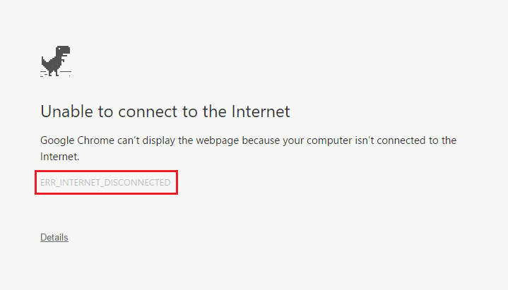 Fix ERR INTERNET DISCONNECTED Fout in Chrome