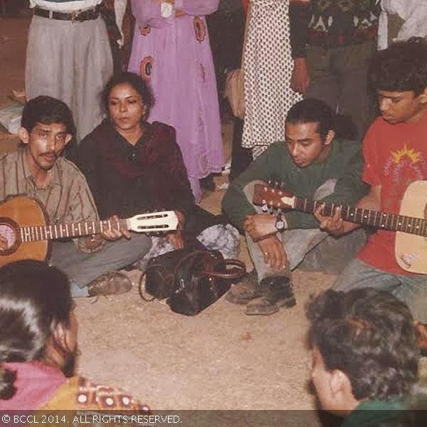 Subrata Ghosh, Minati Chattopadhyay, Bonnie Chakraborty and Gabu at the 1999 Kolkata Book Fair.