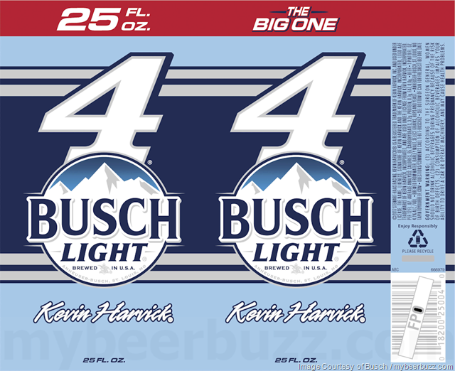 Busch Beer - Bush & Busch Light NASCAR Kevin Harvick 25oz Cans