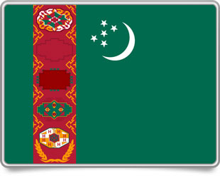 Turkmen framed flag icons with box shadow