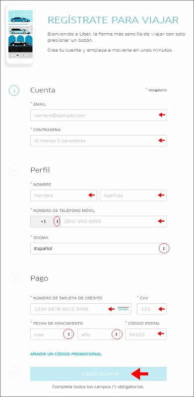 Abrir mi cuenta Uber - 465