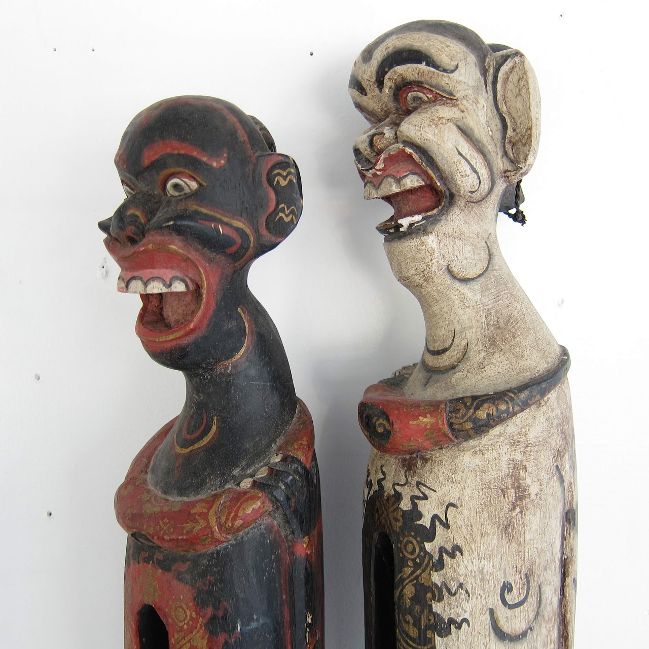 Balinese Hand-Carved Candlestick Pair