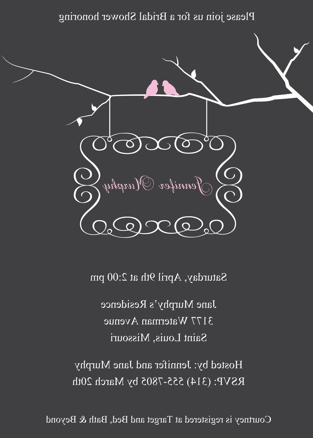 Printable Love Birds Bridal