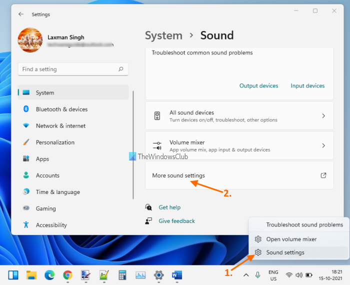 más configuraciones de sonido