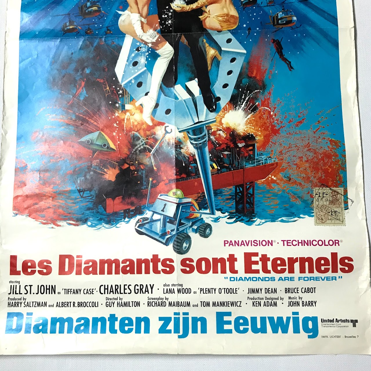 James Bond "Les Diamonts sont Eternels" Belgian Poster