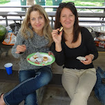 the ladies enjoying the desserts in Malton, Canada 