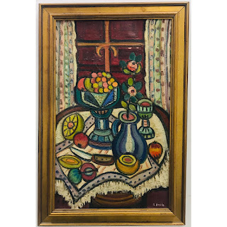 Rosa Boris Signed Modernist Still Life Oil