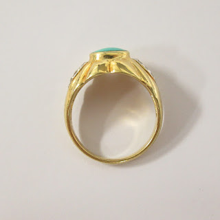 14K Gold, Diamond and Blue Stone Ring