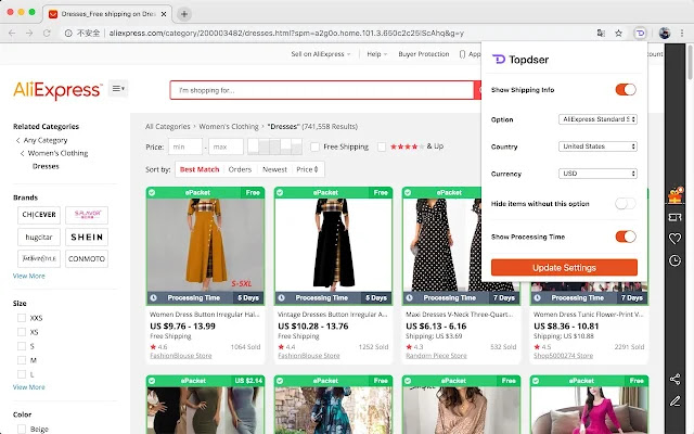 Topdser - Import Aliexpress Product chrome extension