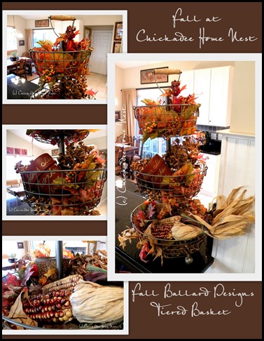 Fall home tour, Chickadee Home Nest, SL Ballard Designs 3-Tiered Basket