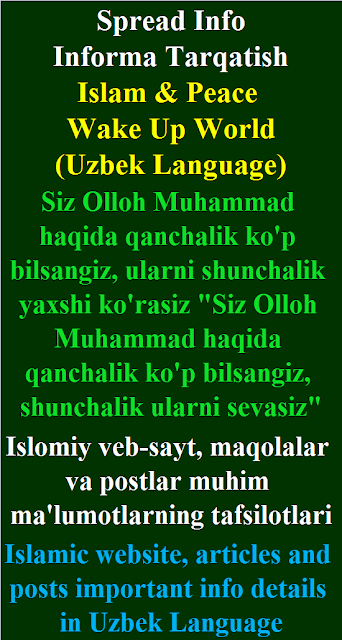 Islamic website, articles and posts important info details in Uzbek Language Islomiy veb-sayt, maqolalar va postlar muhim ma'lumotlarning tafsilotlari