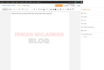 Cara Membuat Halaman Privacy Policy Cara Membuat Halaman Privacy Policy
