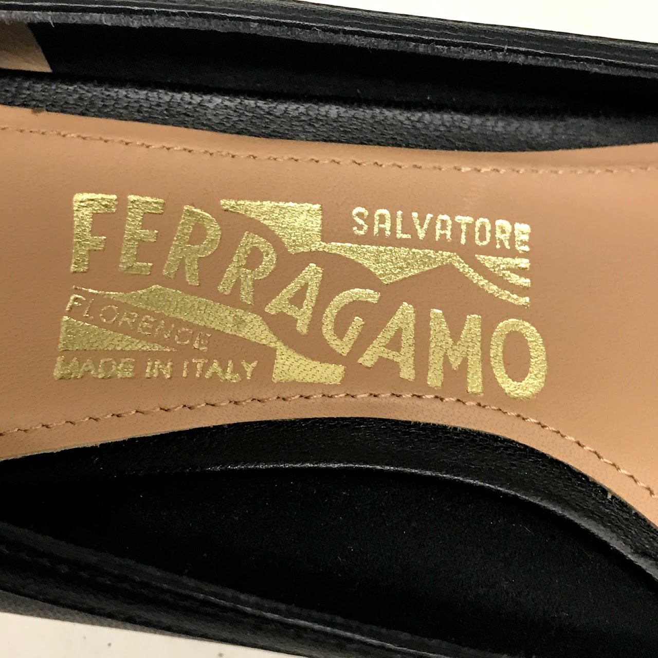 NEW Salvatore Ferragamo Leather Low Heels