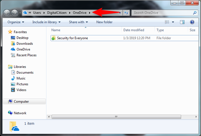 OneDrive ใน Windows Explorer