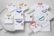 The ten national team Federations that will wear the new Puma jerseys released by the global sportswear company on Monday March 19 2018. 