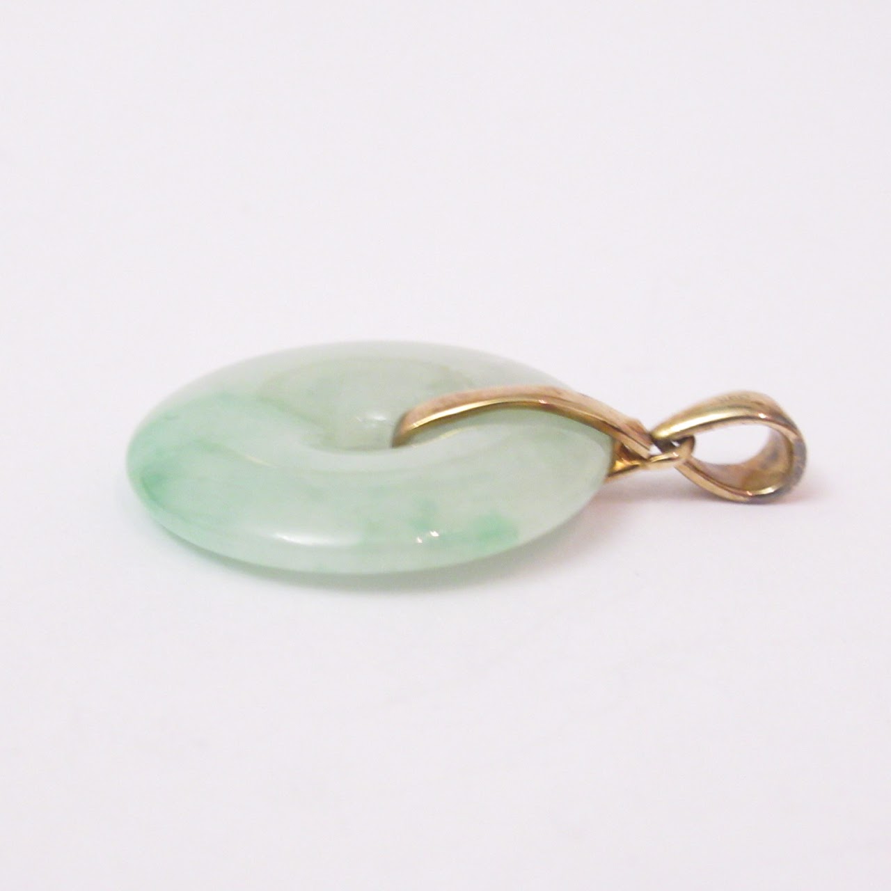 9K Gold and Jade Torus Pendant