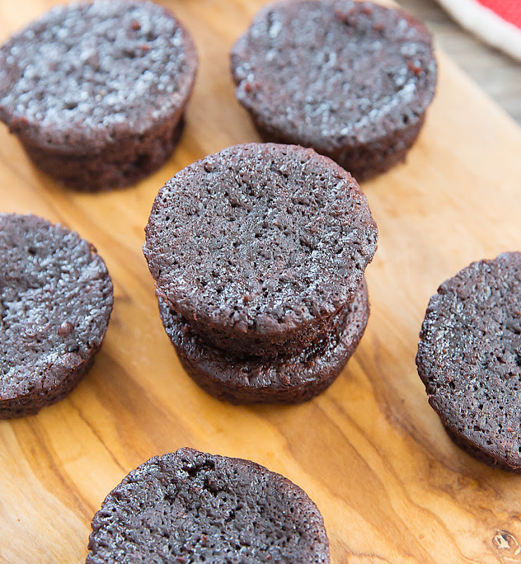 overhead photo of Mini Flourless Nutella Muffins