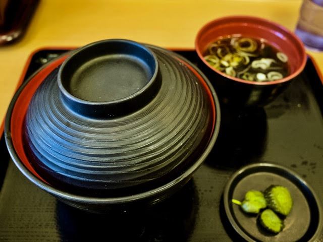 フタで閉じられたカツ丼