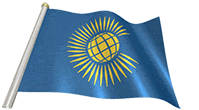 Commonwealth of Nations flag on a flag pole gif animation