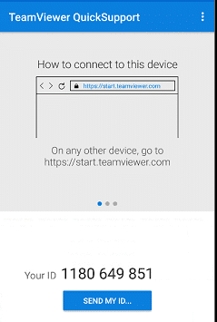 Start de TeamViewer QuickSupport-app en noteer uw ID