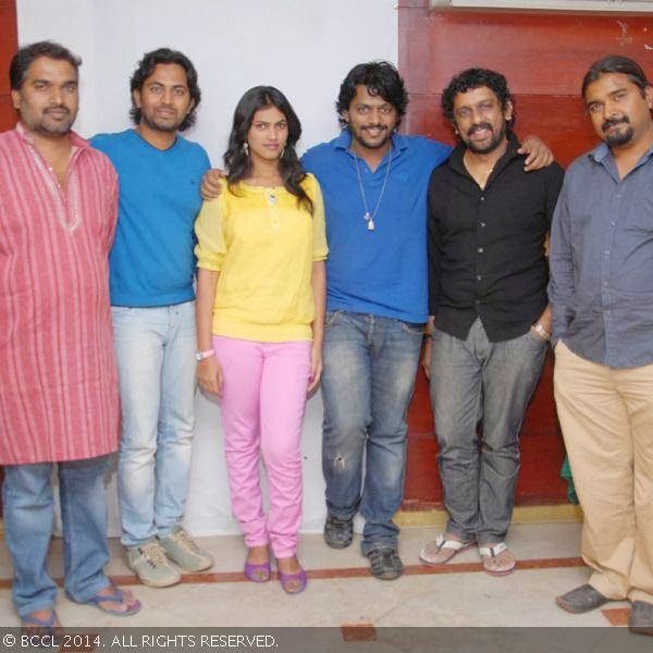 The cast and crew during the launch of the film Paipoti, in Bangalore. 