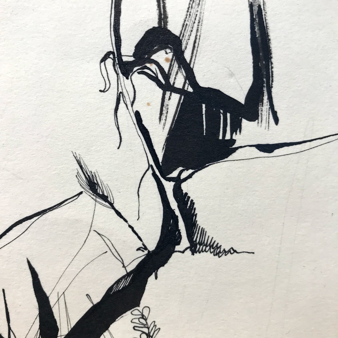 Linda Bouder Signed Ink Drawing