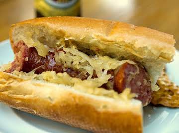 Beer & Brown Sugar Polish Sausage with Sauerkraut