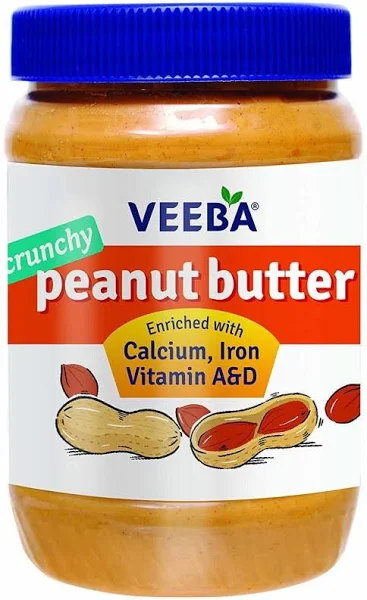 Veeba Peanut Butter, Crunchy - 1 kg