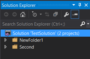 Visual Studio Solution Explorer, with projects collapsed Visual Studio Solution Explorer, with projects collapsed