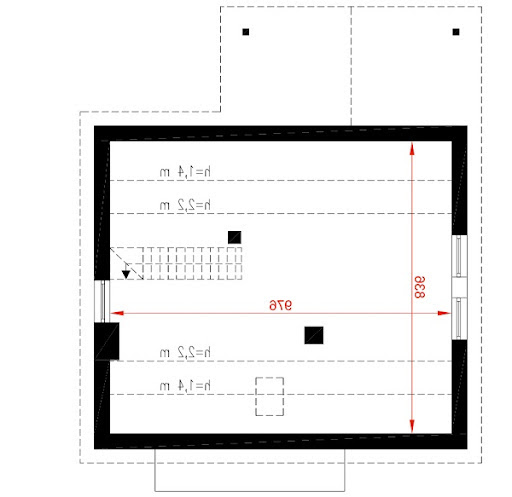 Dla rodziny pa - A115/1 - Rzut poddasza do indywidualnej  adaptacji (54,8m2 powierzchni użytkowej)