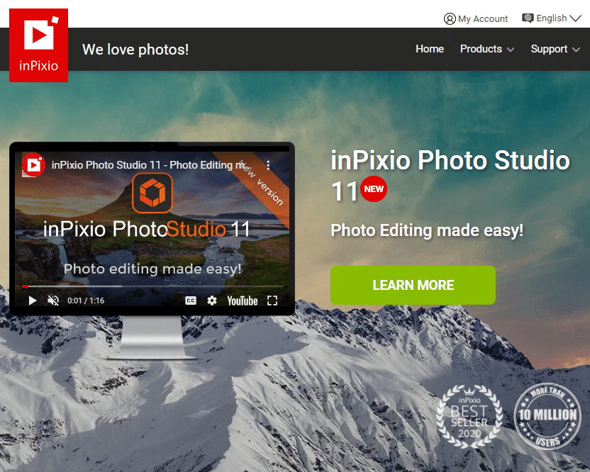 Pagina di download per InPixio |  software di fotoritocco gratuito per pc