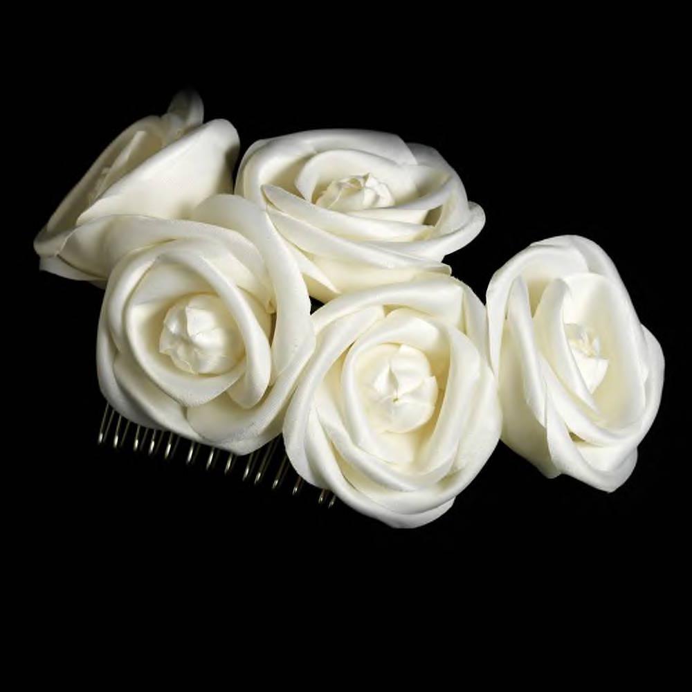 Bridal Hair Comb---Ivory Roses