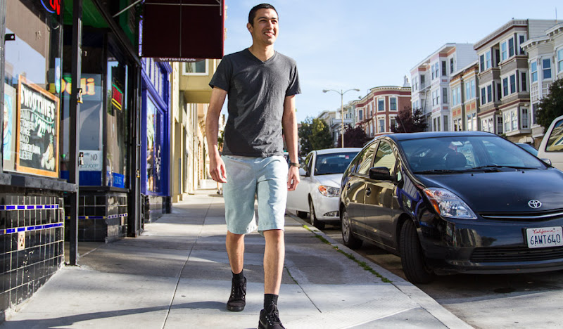 Green Oxford Shorts: Valencia Stroll