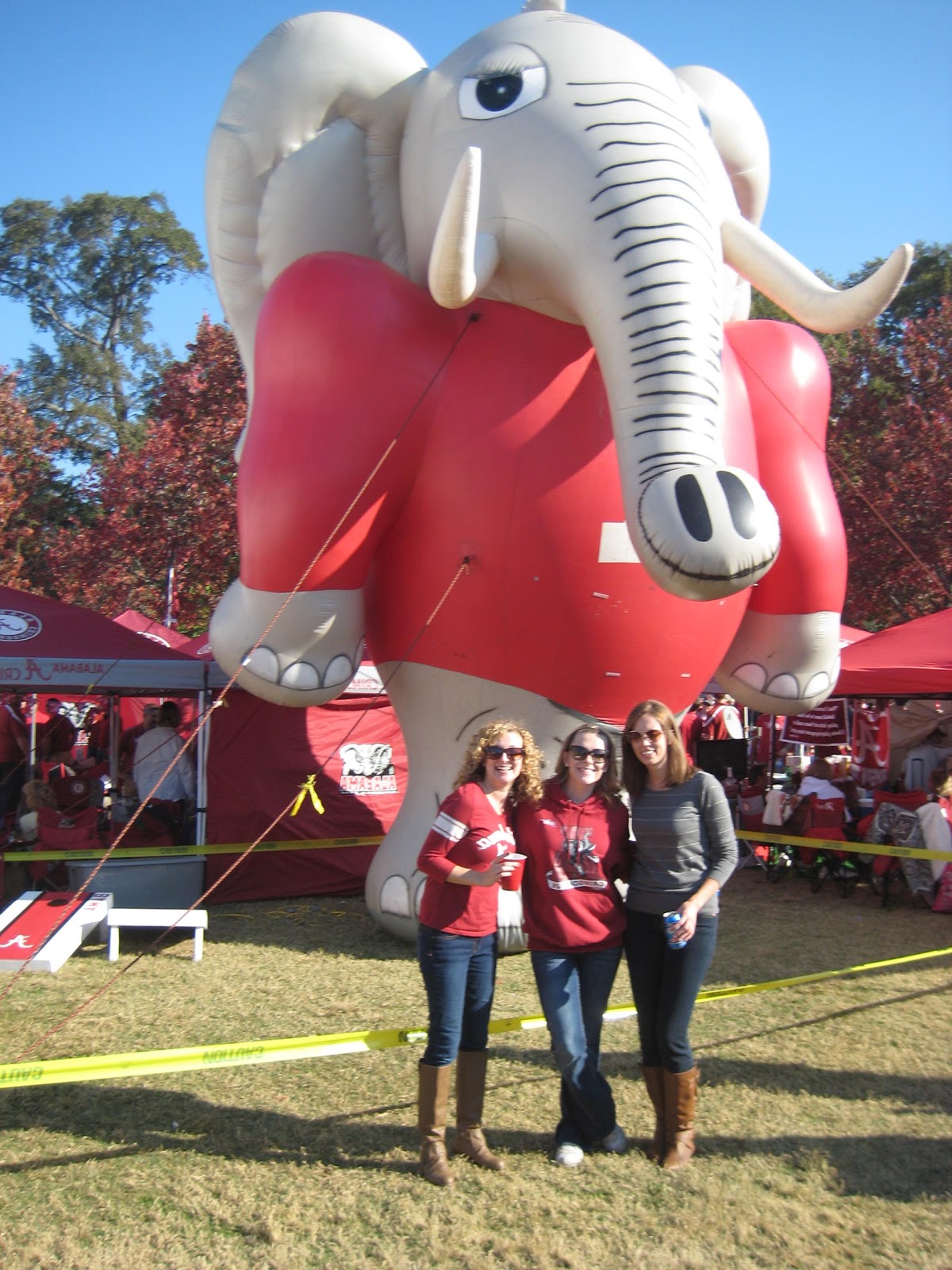 and the tents on the lawn