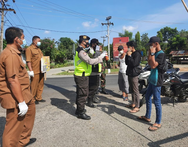 Ops Yustisi PPKM Mikro Level 4, Polsek Dolok Merawan Sasar Pengendara dan Pelaku Usaha