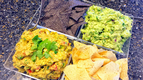 Guacamole from Food Network chefs: The Alton Brown Recipe- a tomato guacamole, and The Bobby Flay Recipe- a spicy guacamole