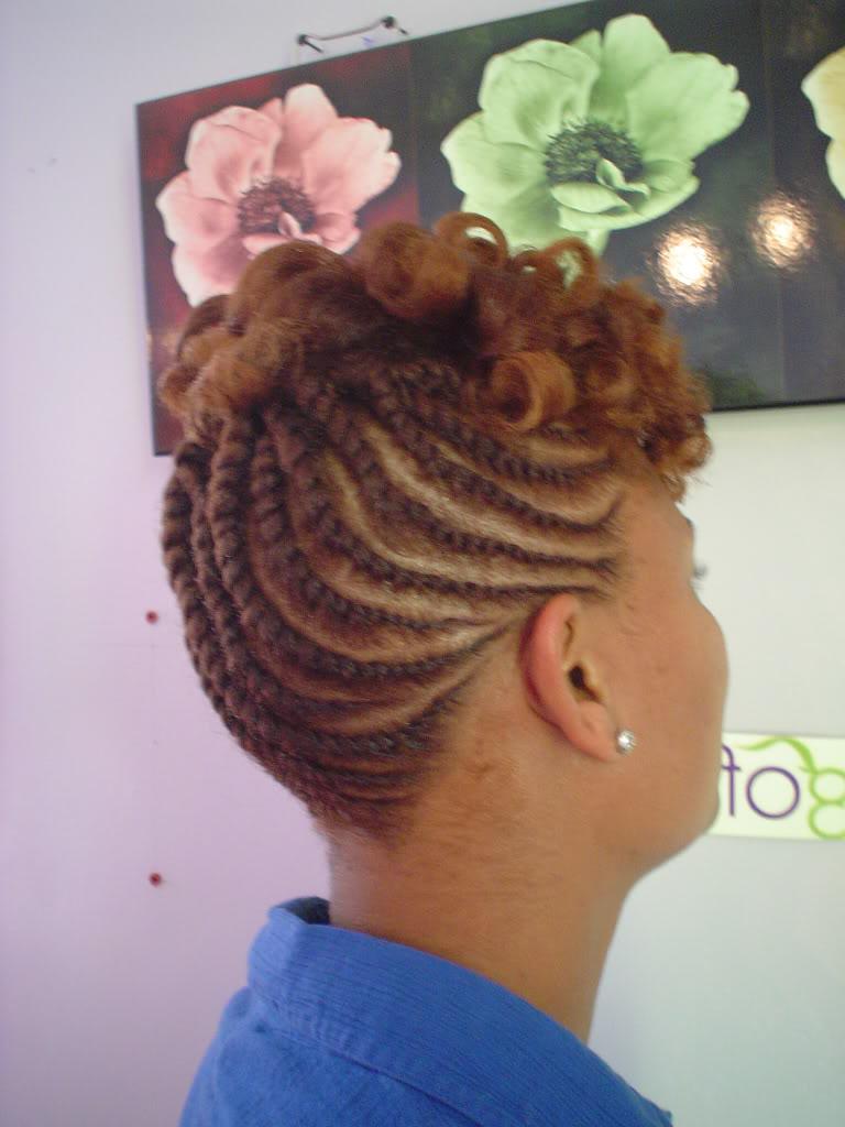 Black natural hair flat twist