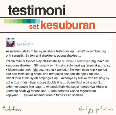 testimoni set kesuburan shaklee