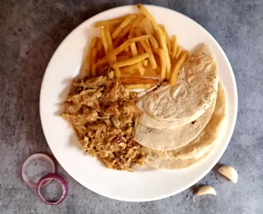 AS Special Spicy Shawarma On Plate With Fries