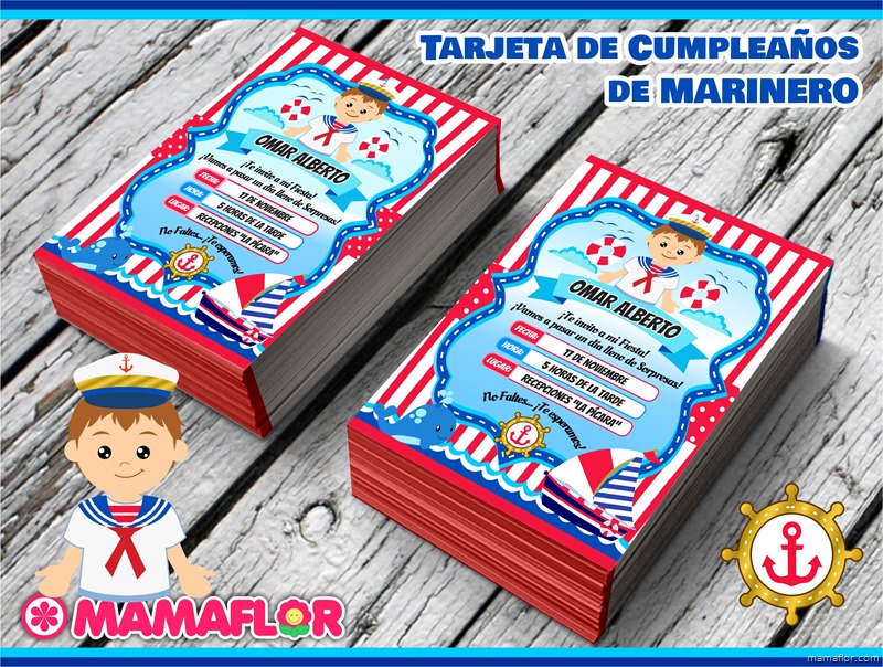 Invitaciones de Marinero para Imprimir Gratis