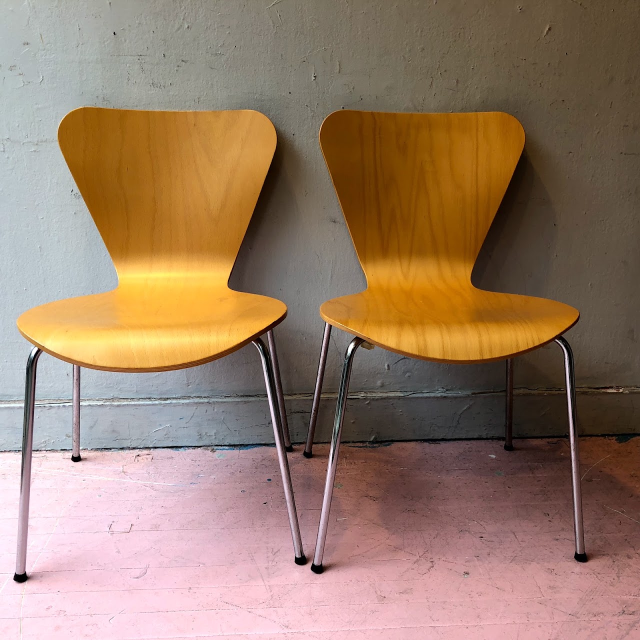 Fritz Hansen-Style Chair Pair