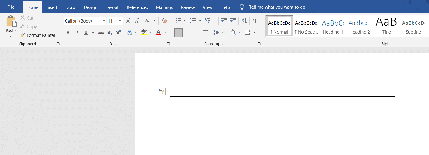 Digita tre trattini e premi Invio.  Come inserire una riga in Word