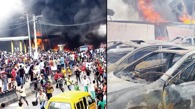 Fire guts NNPC station, 30 cars, buildings in Lagos