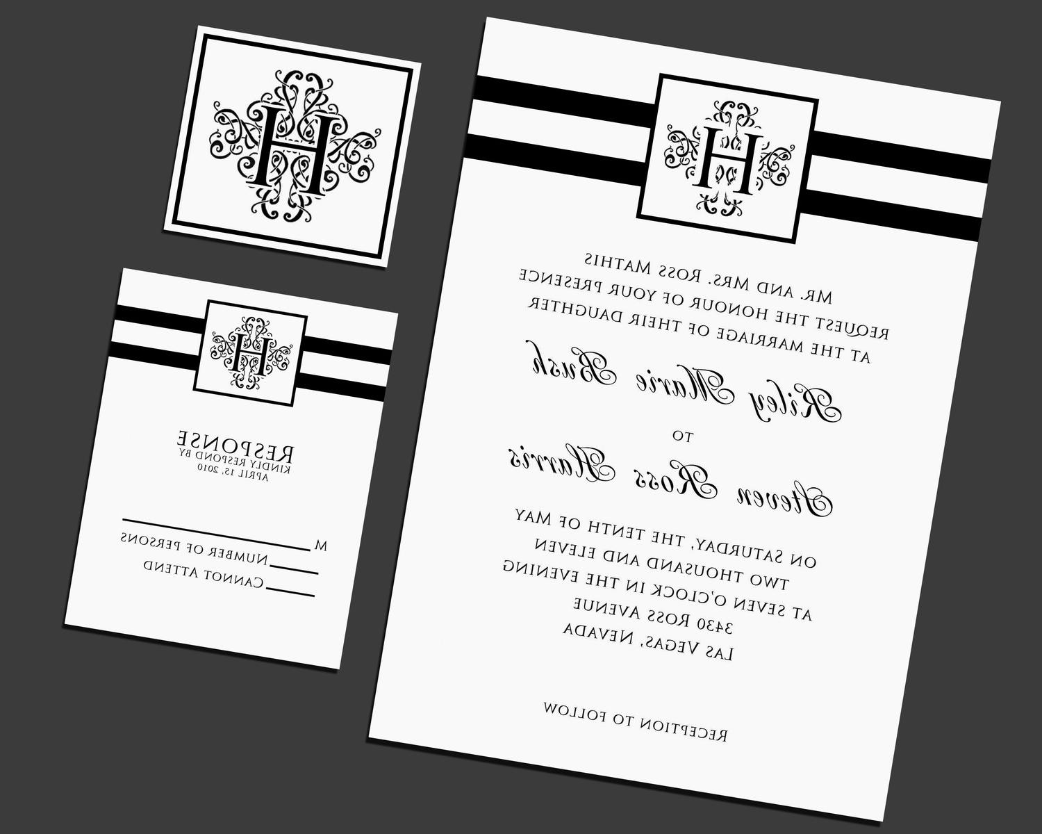 Classic Monogram Wedding Invitation Suite