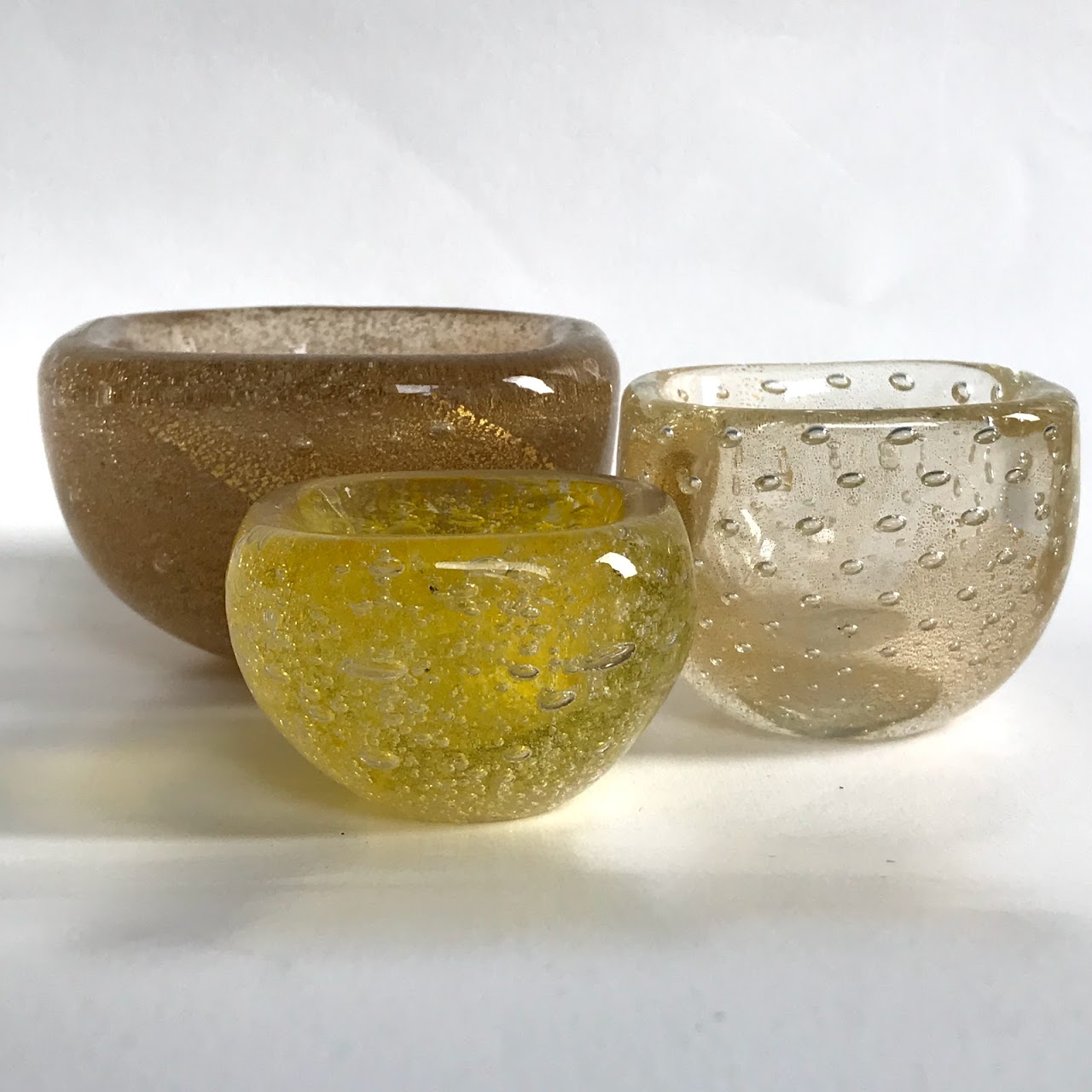 Carlo Scarpa for Venini Murano Glass Bowls- Gold